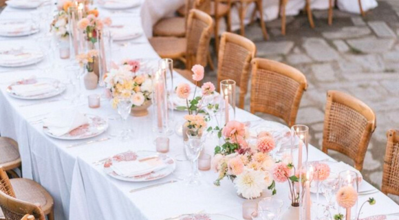 Serpentine Table at Wedding Reception